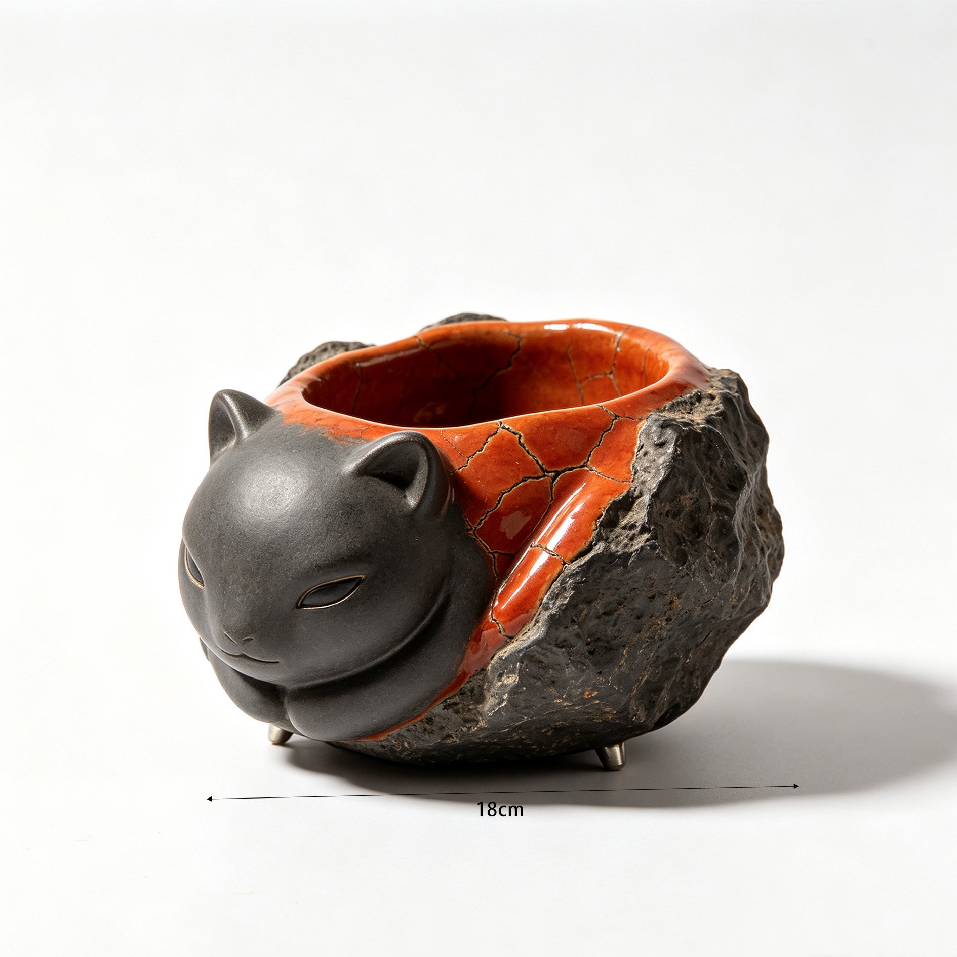 Sleepy Cat planter for home and garden decor