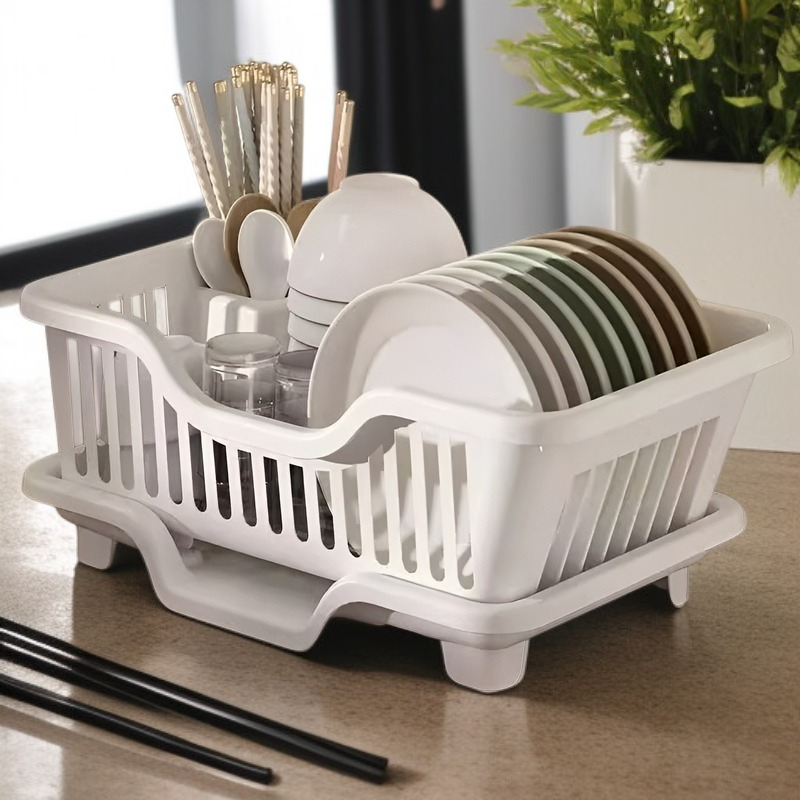 Estante de almacenamiento y drenaje para platos y tazones de cocina