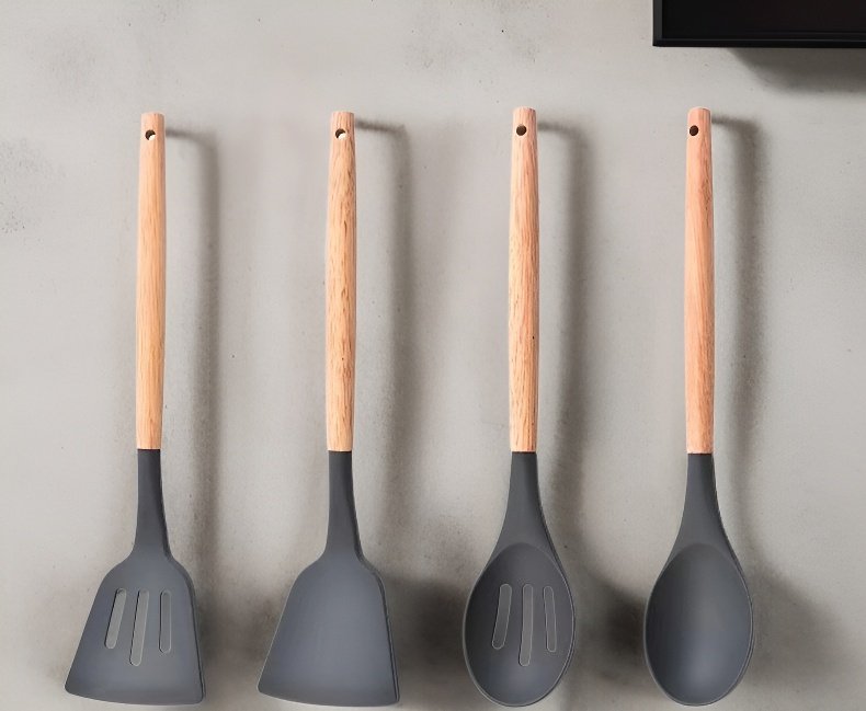 위생적인 실리콘 조리도구 손잡이 디테일