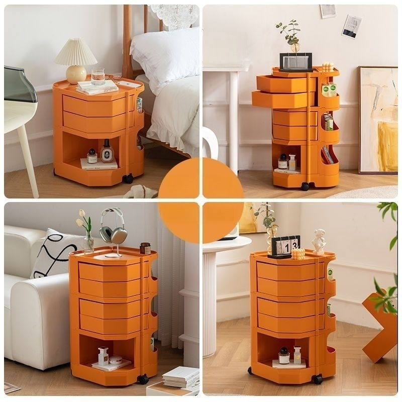 Simple rotating storage bedside table