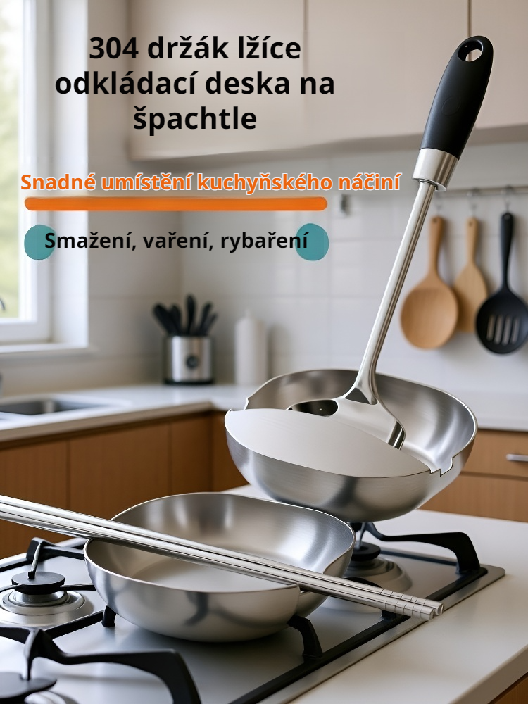 Držák na lžíce a špachtle z nerezové oceli na jídelním stole