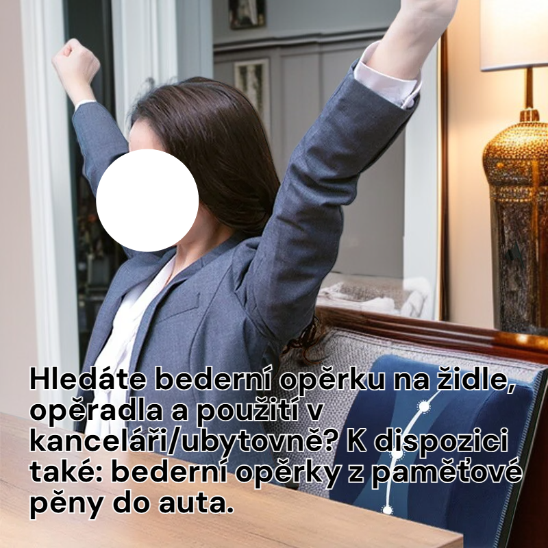 Paměťová pěnová bederní opěrka na židli pro kancelář, auto a koleje