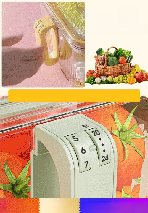 [รุ่นอัพเกรด จับเวลาได้] กล่องจัดระเบียบตู้เย็นในครัวเรือนญี่ปุ่น