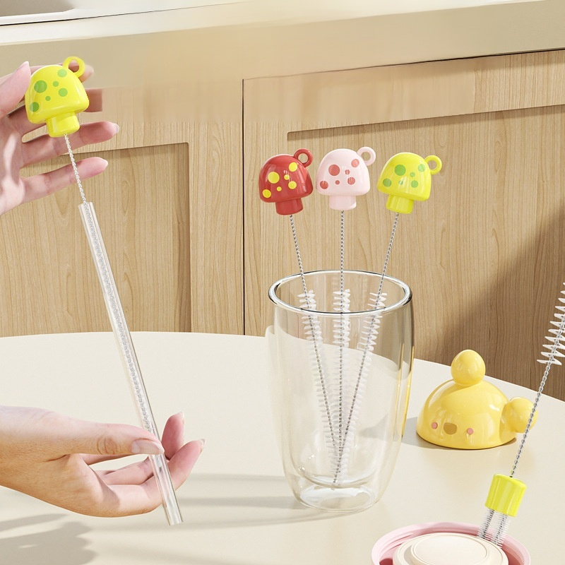 Multi-functional cleaning brush for mugs and bottles