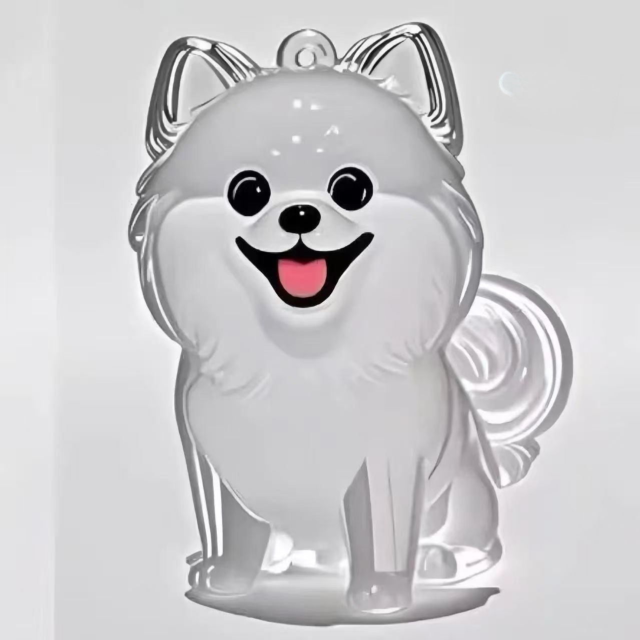 Porte-clés avec pendentif chien, boîte transparente pour poils d'animaux