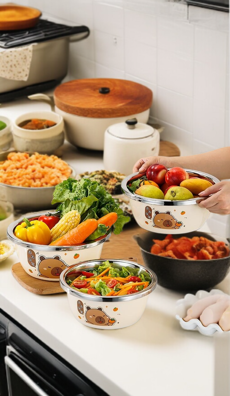 두꺼운 재질의 스텐대야 내구성 강조