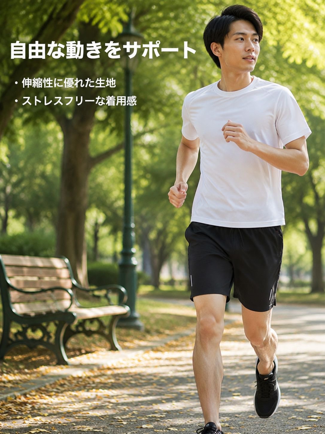 夏用通気性フィットネスランニングショーツ