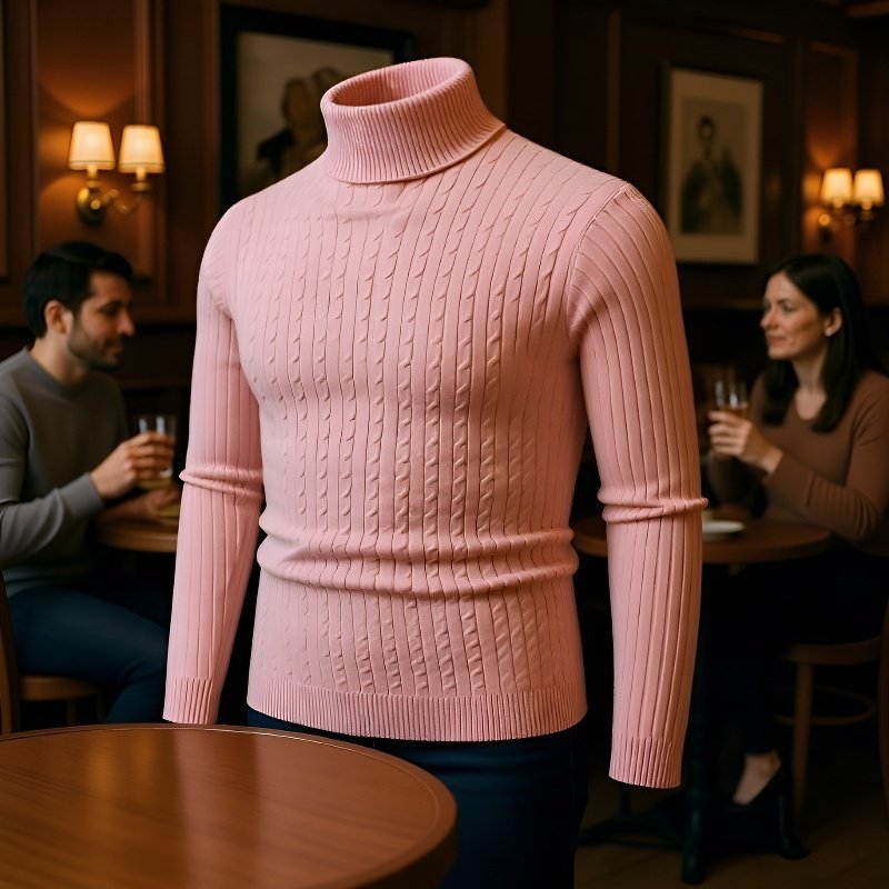 暖かいメンズセーターコーディネート例