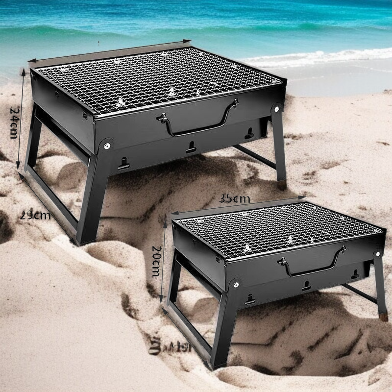 아웃도어 휴대용 바베큐 그릴 숯 서랍형 그릴 접이식 휴대용 그릴