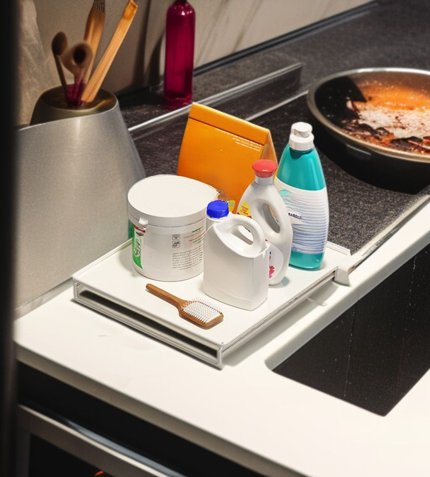 다단 선반으로 다양한 주방용품 수납