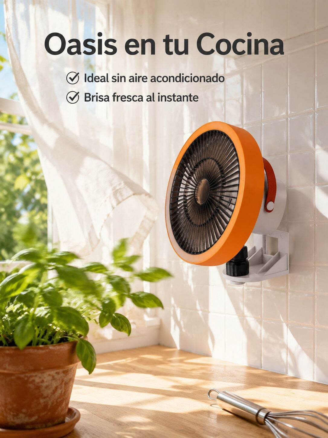 Ventilador de pared sin taladro instalado fácilmente