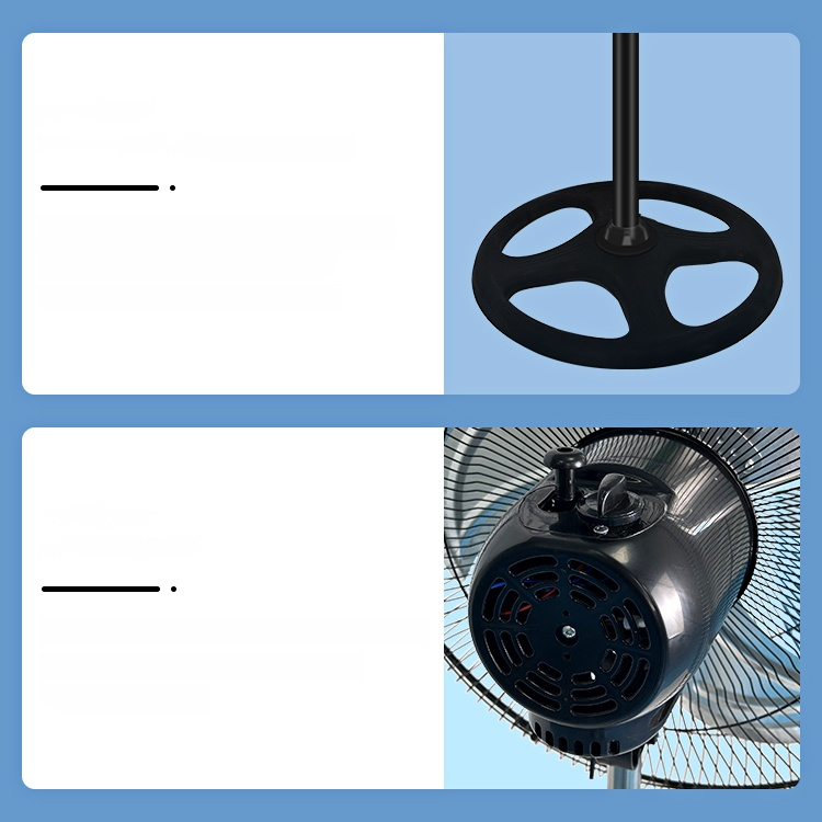 Ventilador de pie oscilante con aspas de metal para hogar, oficina y dormitorio