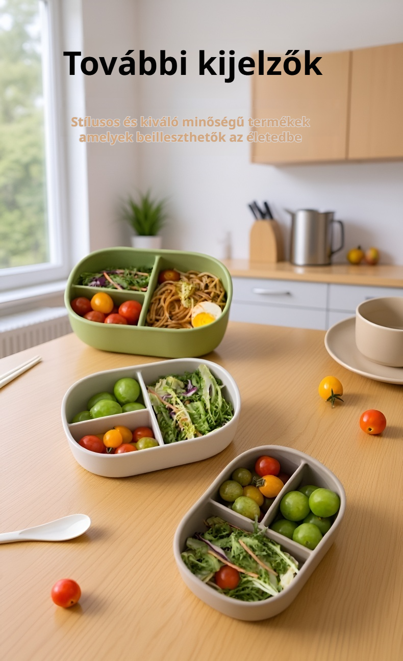 Újrahasználható szilikon ételtároló doboz utazáshoz