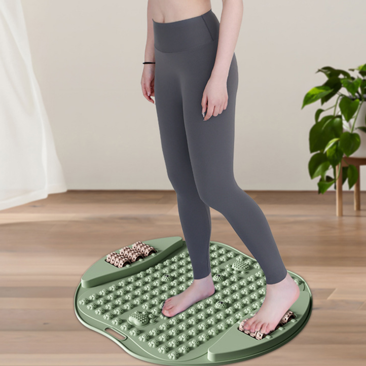 Fußmassage-Matte mit Rollen und Akupressurpunkten