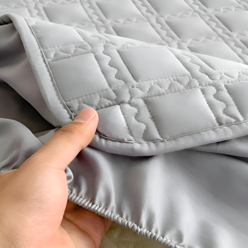 Thick Quilted Mattress Protector, Single Layer, Breathable, Stain Guard Fitted Sheet, All Seasons