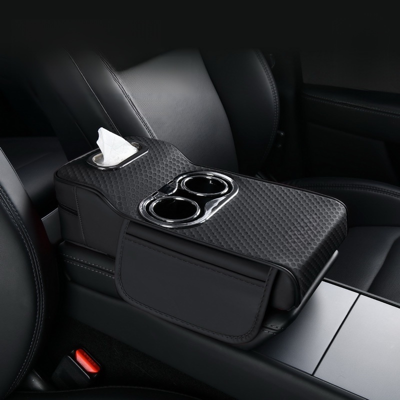 Car storage armrest box height cushion