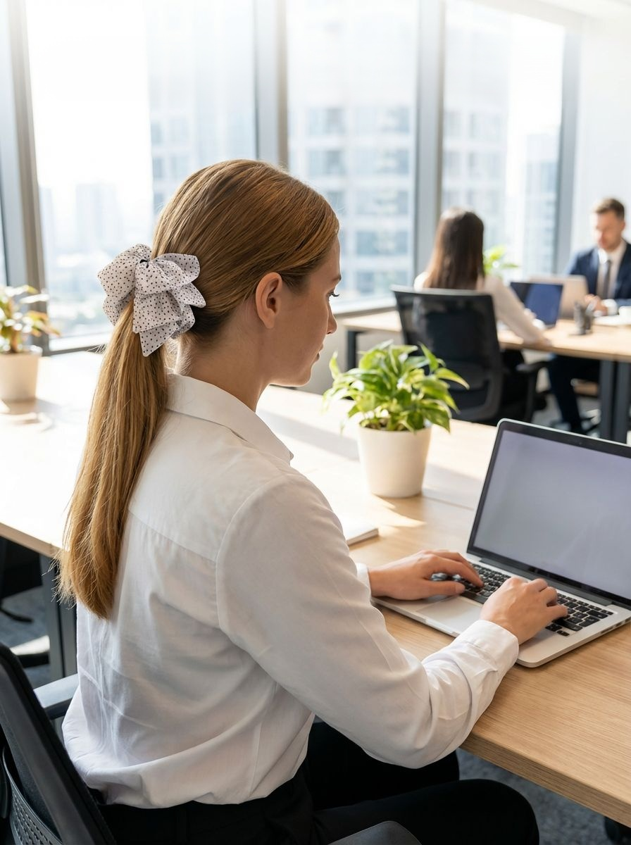 Große Schleife Haarclip mit Polka-Dots Muster