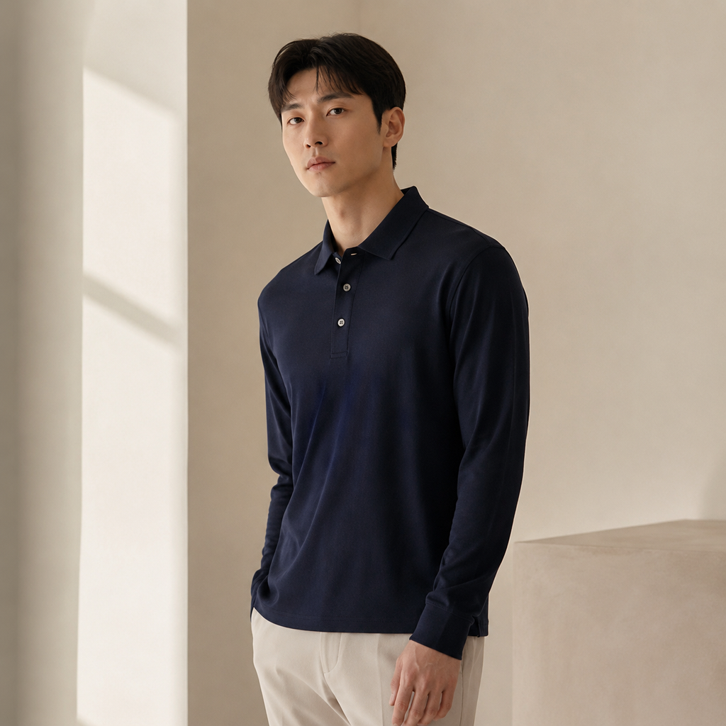 고급스러운 양면 울 라이오셀 폴로 셔츠
