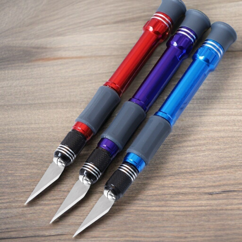 ハンドモデル彫刻ペン フルメタル・ワイドブレード・カッティングナイフ 手彫り工具セット