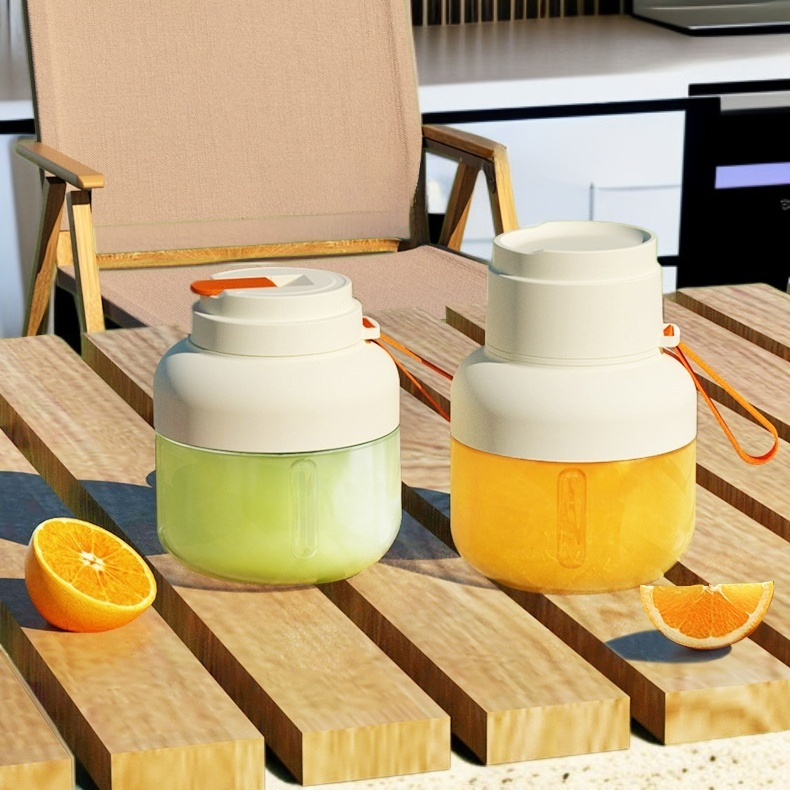 [Ton-Ton Cup] Cubo para jugo, taza para jugo portátil de gran capacidad de 12 hojas, exprimidor de f