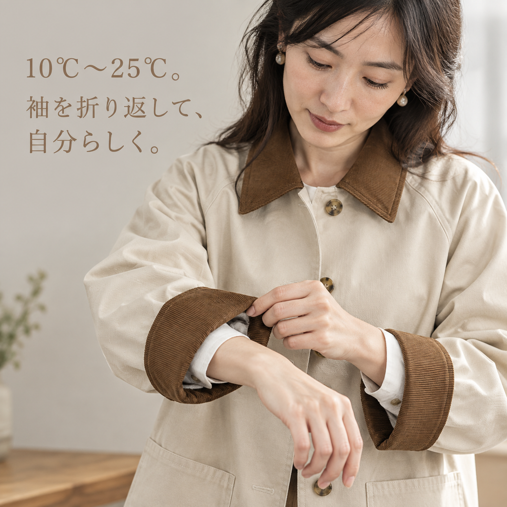 春秋新作 日本風レディースカーキトレンチコート