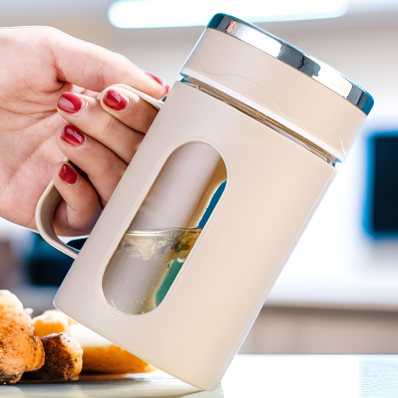 Vaso de agua de vidrio aislante de doble pared