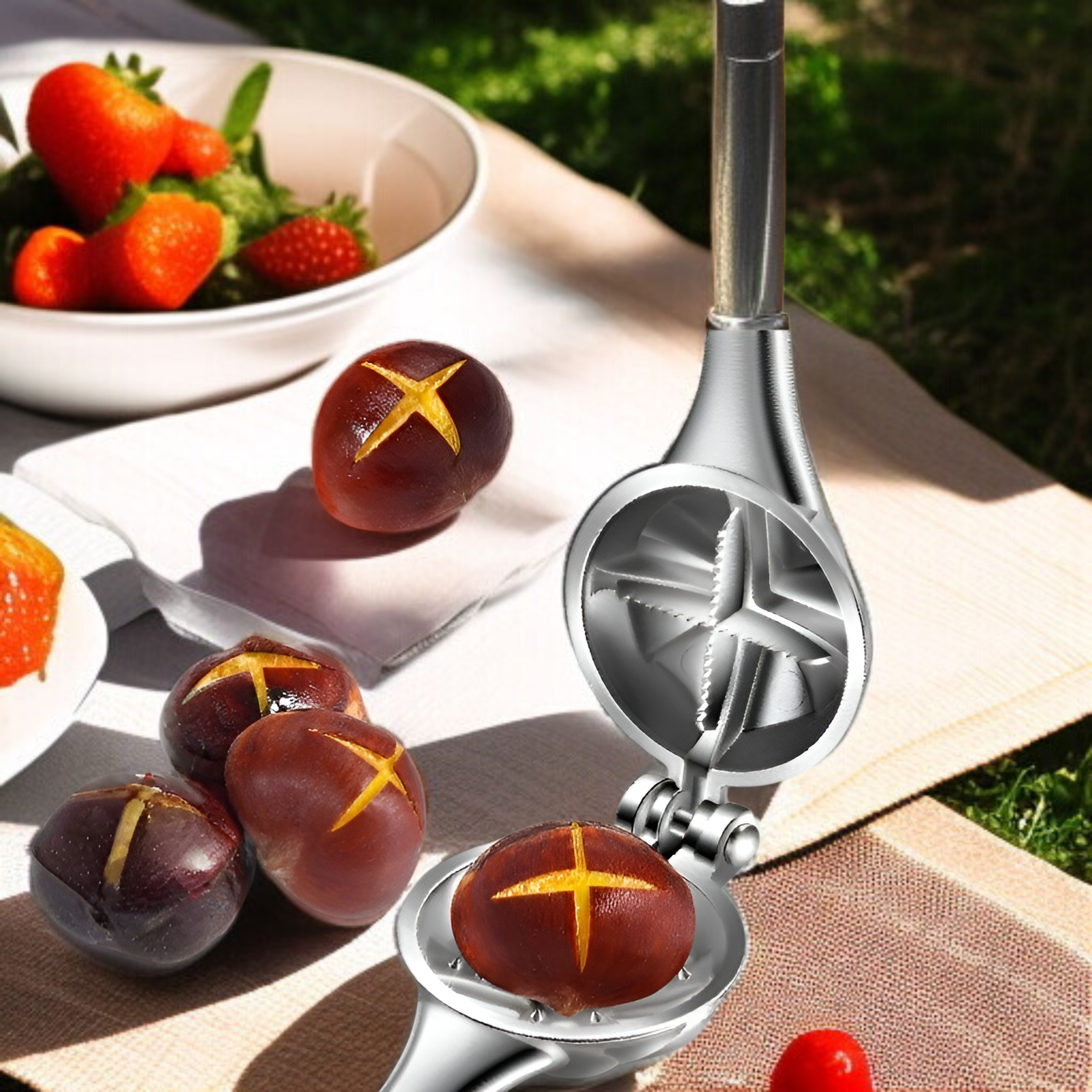 견과류 껍질을 손쉽게 벗기는 모습