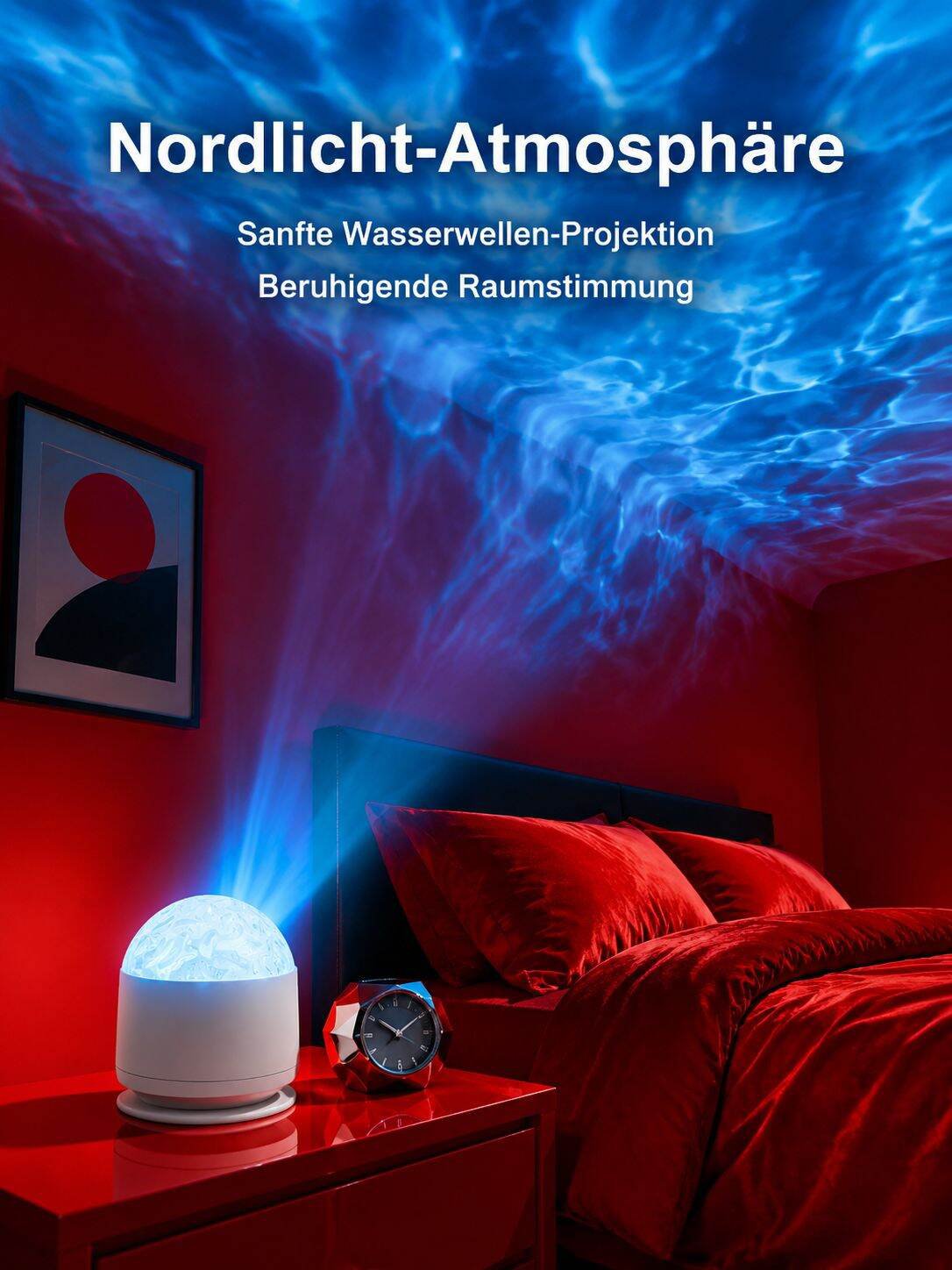Sternenhimmel Projektor Wellenlicht Aurora Atmosphäre Nachtlicht für Schlafzimmer