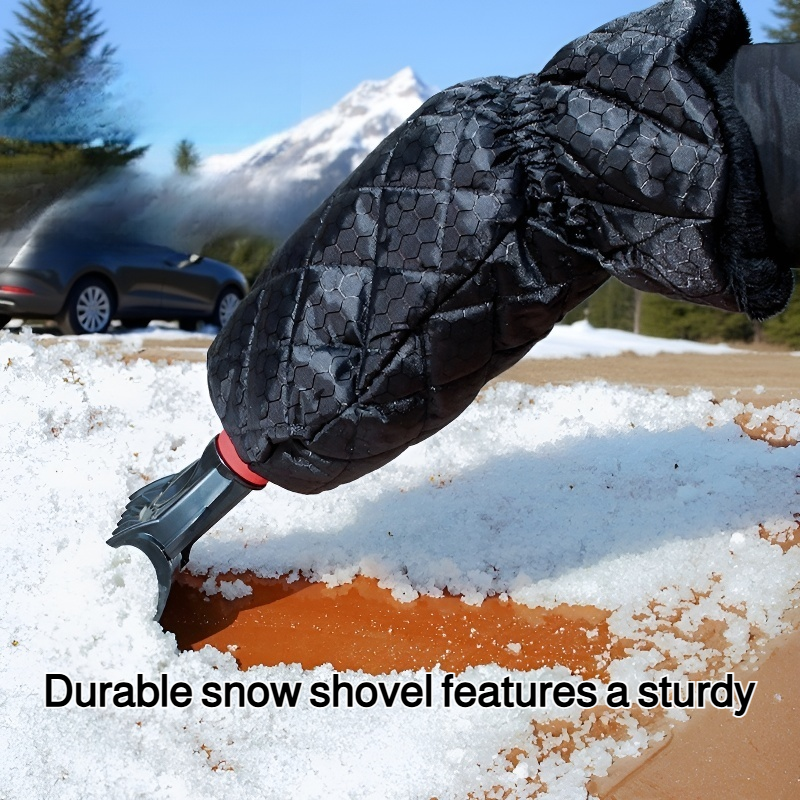 Car warm gloves and snow shovel