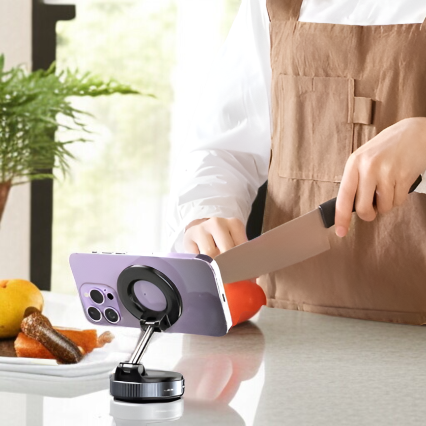 強力真空吸盤車載スマホホルダー・磁気テクノロジー搭載・爆款カーアクセサリー