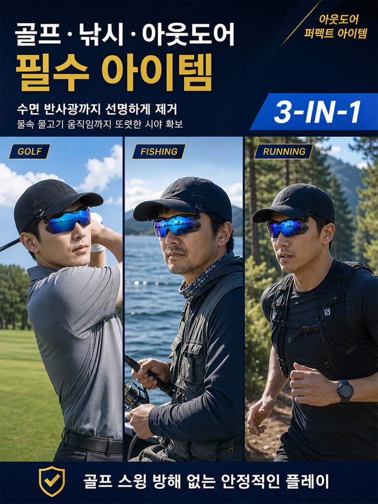 【미국 연구개발·제조】조절 가능한 모자 클립 선글라스