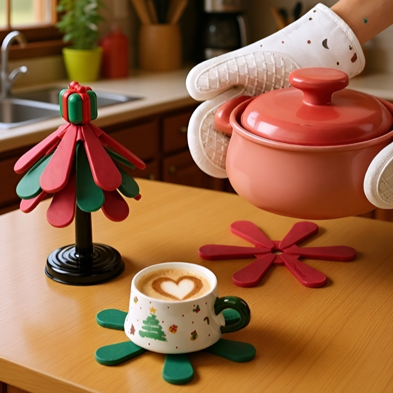 실리콘 크리스마스 트리 테이블 매트