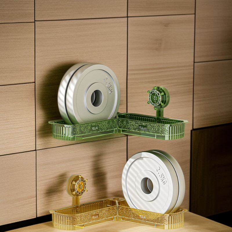 Multifunktionales drehbares Wandregal für Küche und Bad, ohne Bohren, druckfest