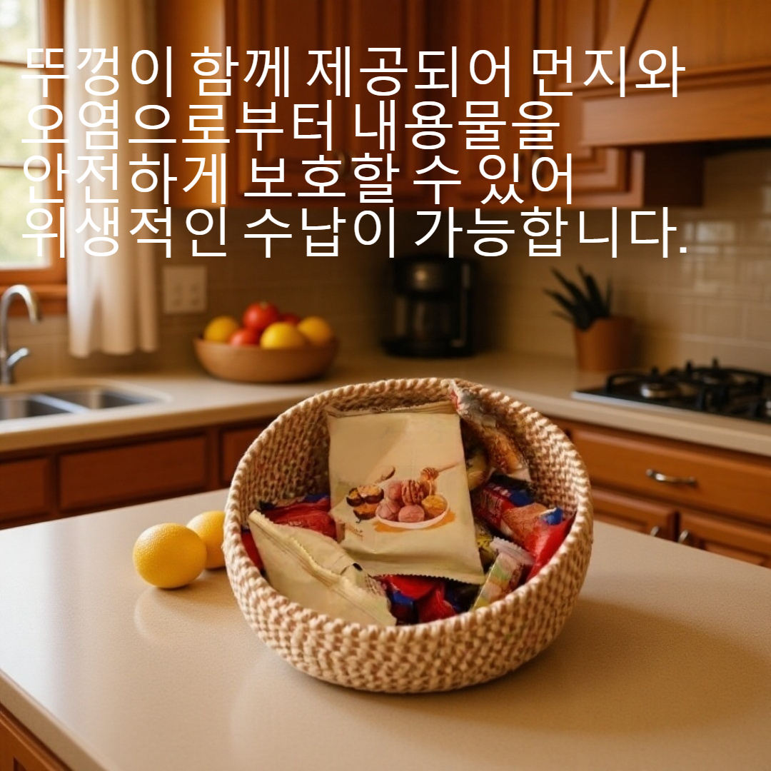 뚜껑이 있는 새로운 면 소재 원형 수납 바구니