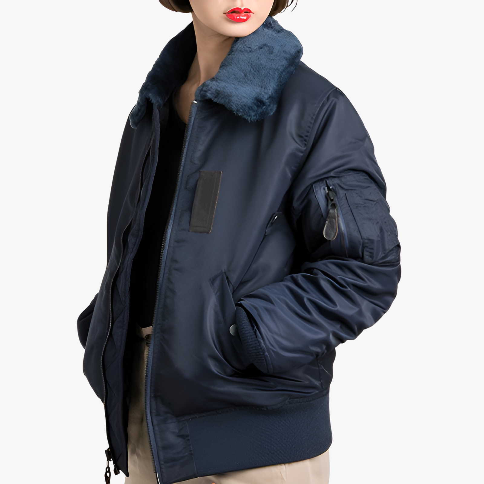 新品 エアフォース B-15 ジャケット フライトスーツ ファーカラー 取り外し可能 B-15 フライトジャケット メンズ レディース コットンジャケット