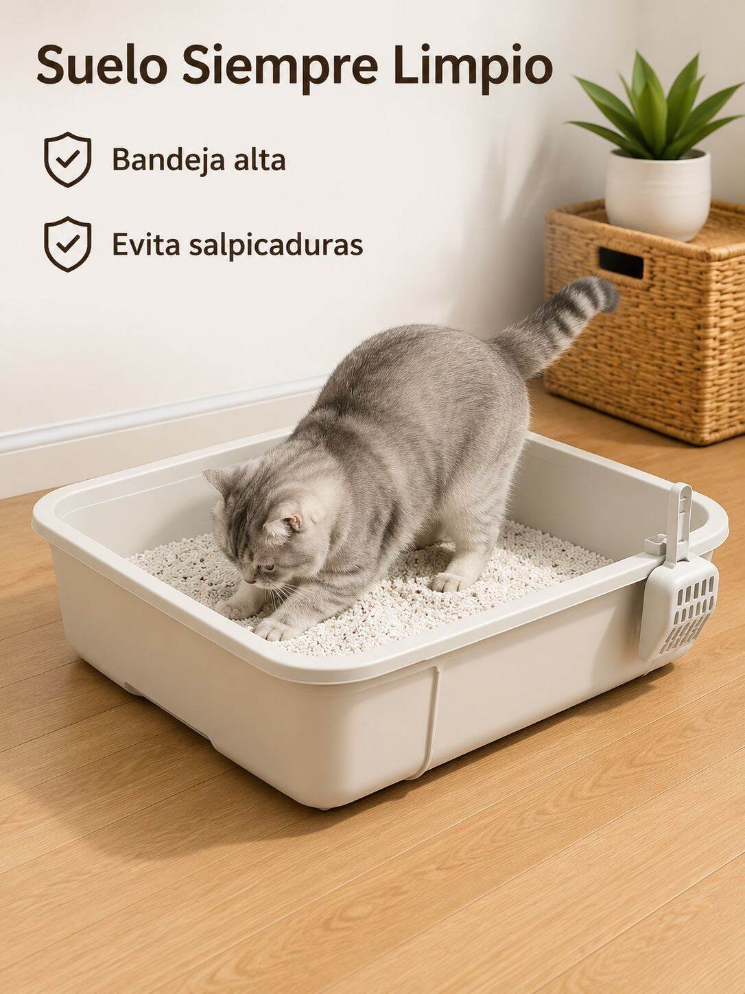 Bac à litière extra large pour chat