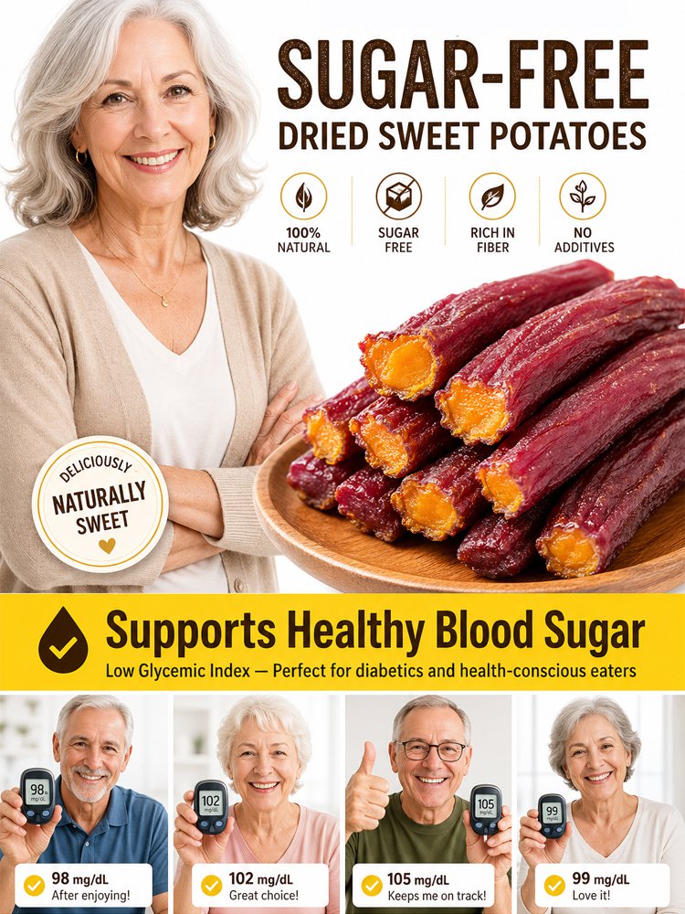 Low-fat, sugar-free dried sweet potatoes