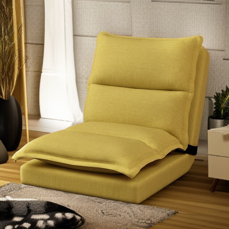 두꺼운 좌석 쿠션이 있는 1인용 등받이 소파 의자