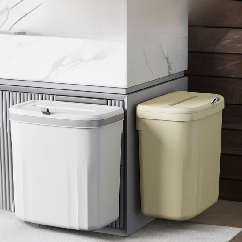 가정용 행거 휴지통 주방 벽걸이 휴지통 화장실 뚜껑 달린 휴지통 수납 주방 쓰레기통