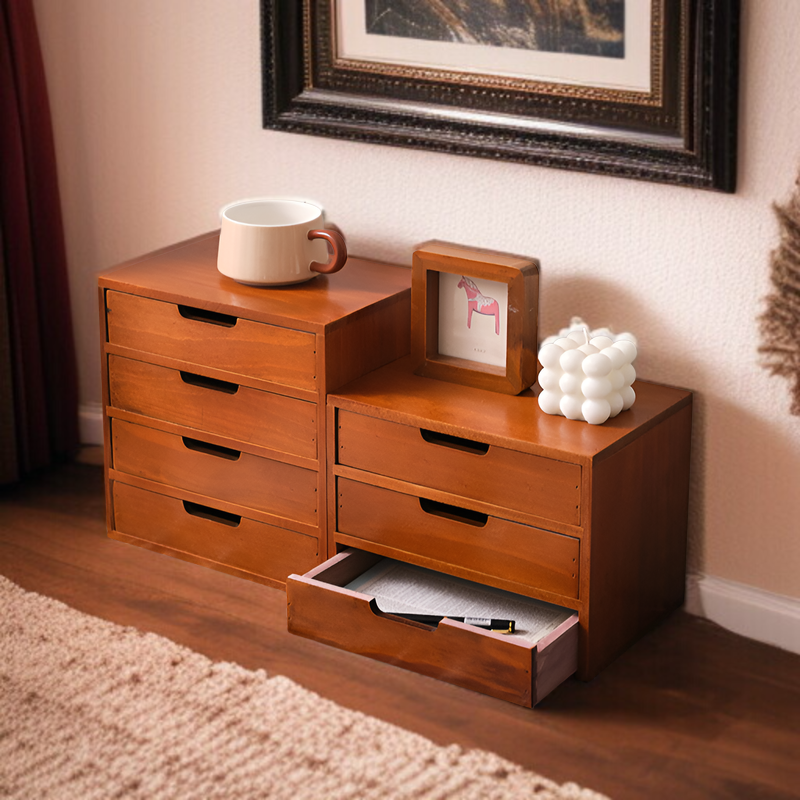 탁상 사물함 다단 수납 서랍형 사물함 잡동사니 수납장 우드 화장품 사물함 사물함 다용도 스몰 키높이 선반