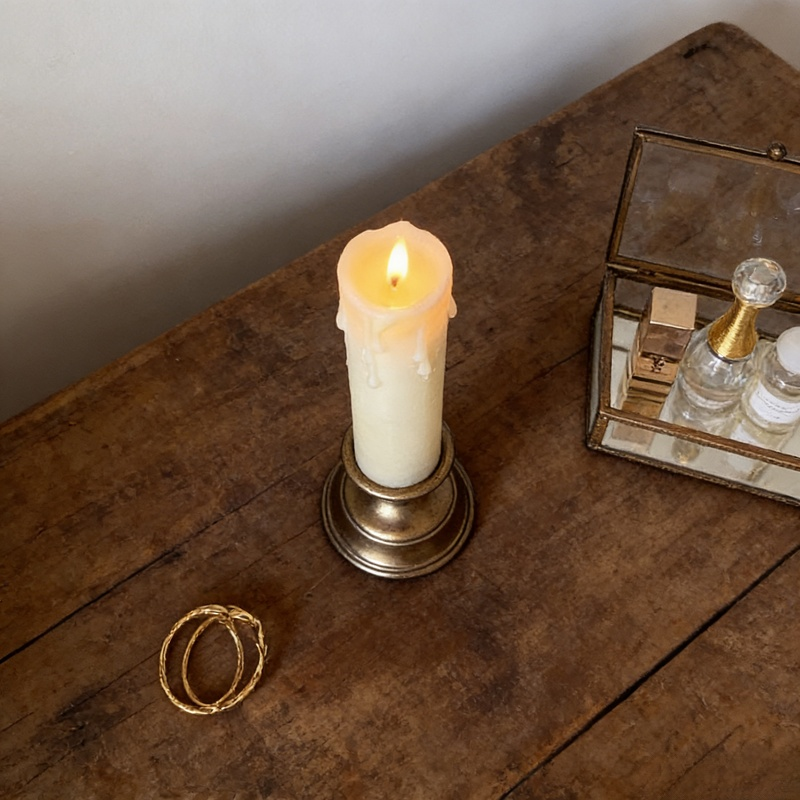 Gold Base Decorative Wedding Electronic Swing Candle Light