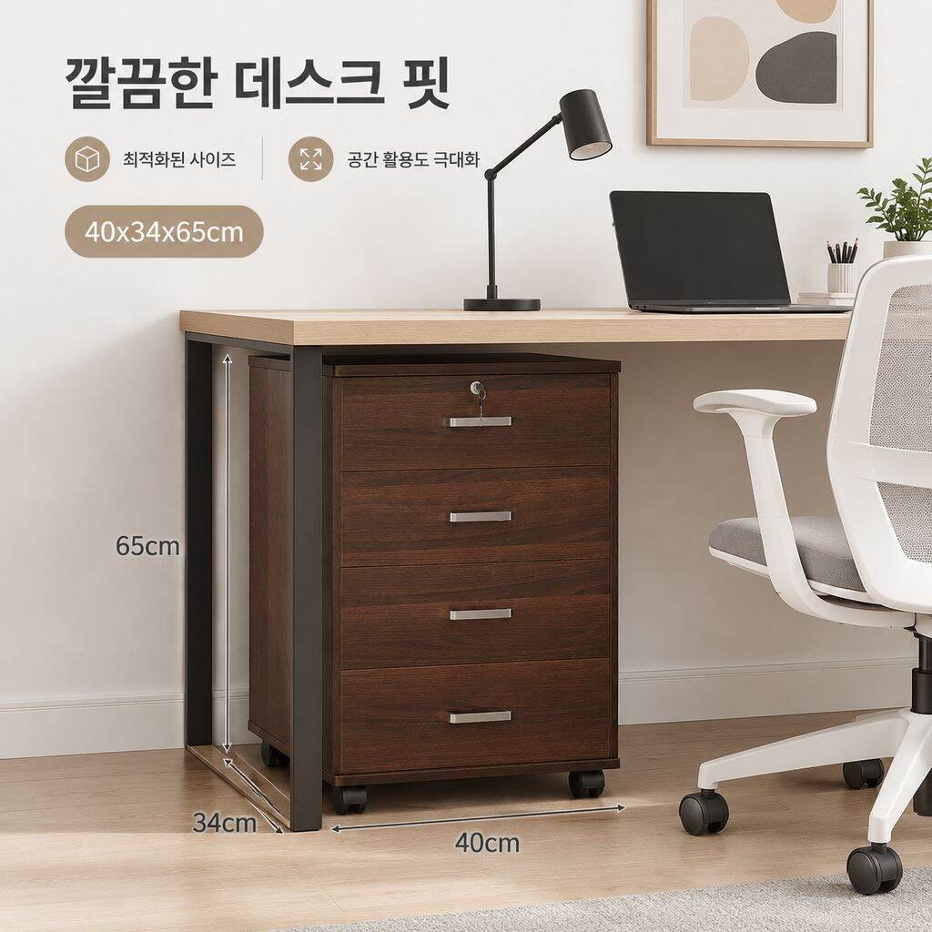 책상 아래 바퀴 달린 이동식 파일 캐비닛 다기능 수납 낮은 캐비닛