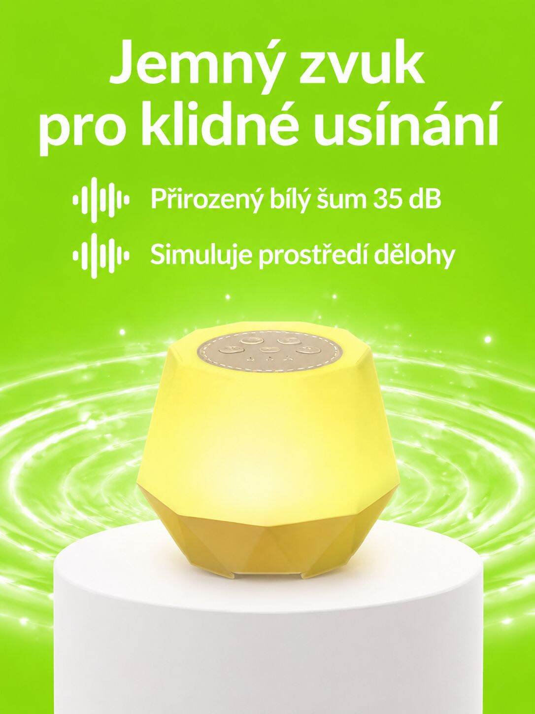 Dobíjecí přístroj na spaní s bílým šumem