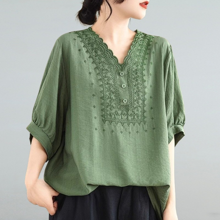 文芸高級感オーバーサイズ綿麻Tシャツ