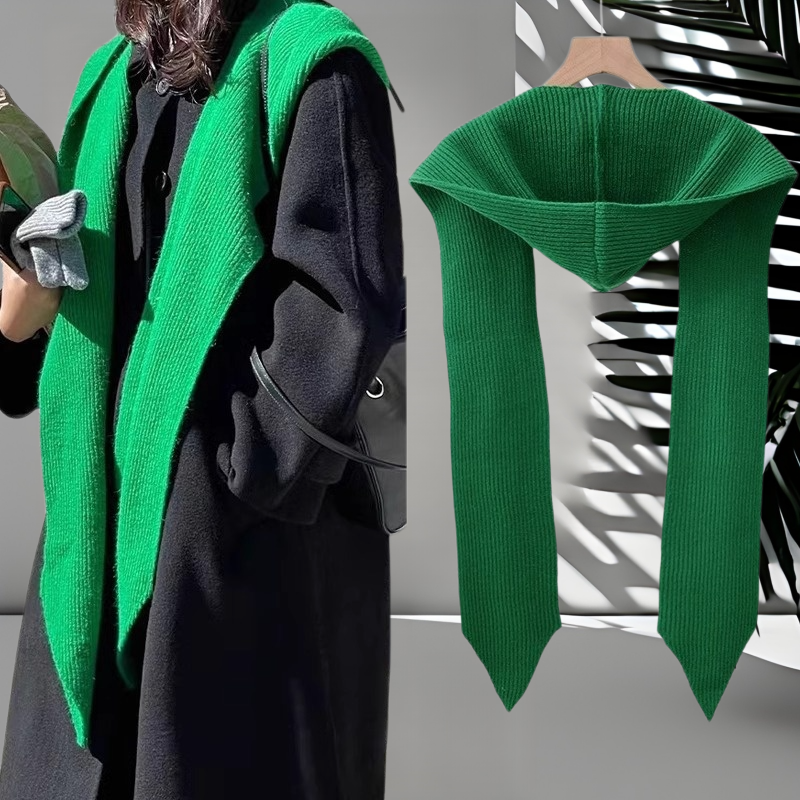 連帽披肩保暖針織圍脖