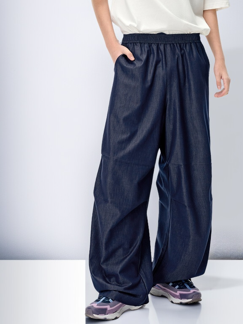 남성 캐주얼 팬츠 에어컨 팬츠 속건 아이스 팬츠 데님 라이크 와이드 퍼포먼스 캐주얼 팬츠