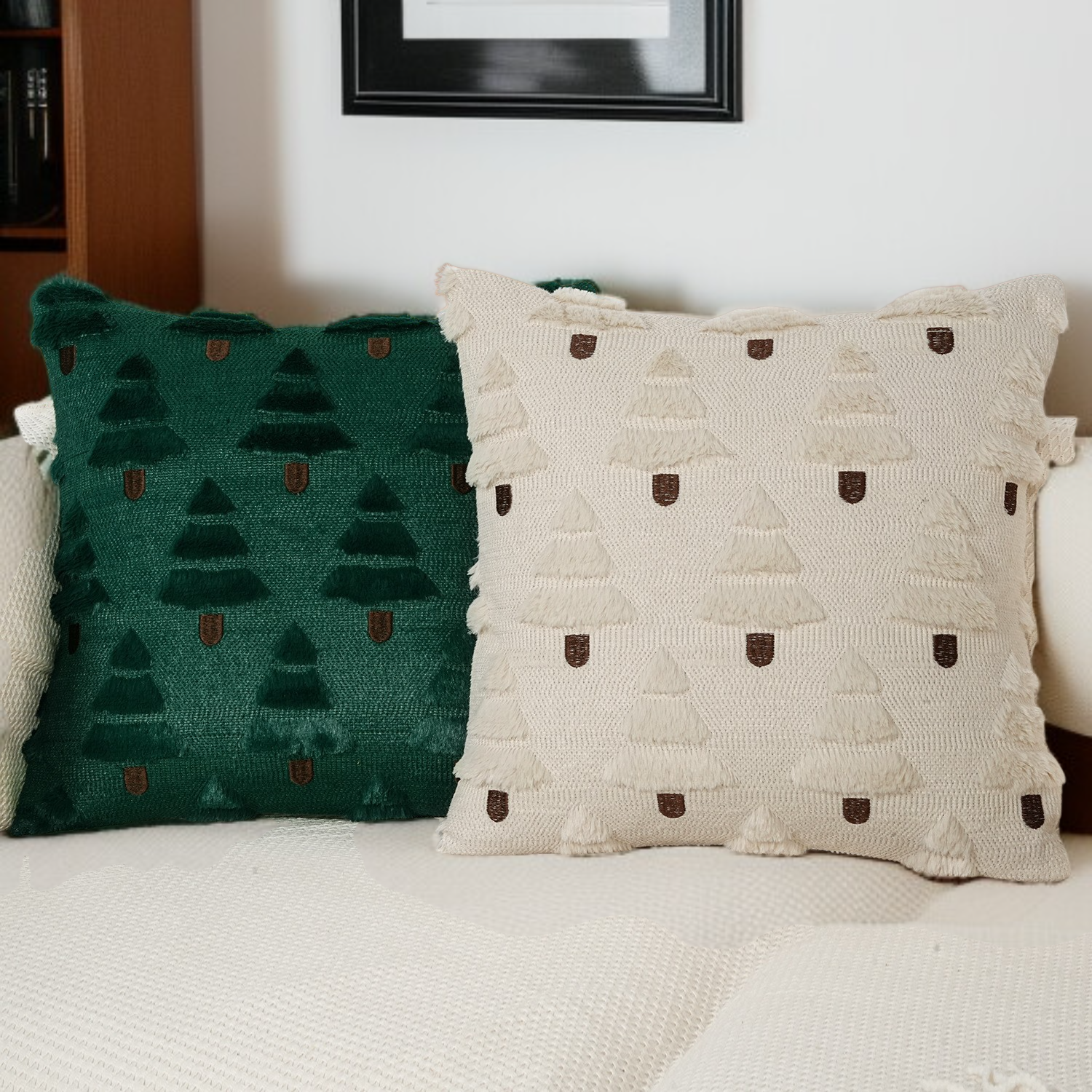 고급 자수 크리스마스 베개 커버