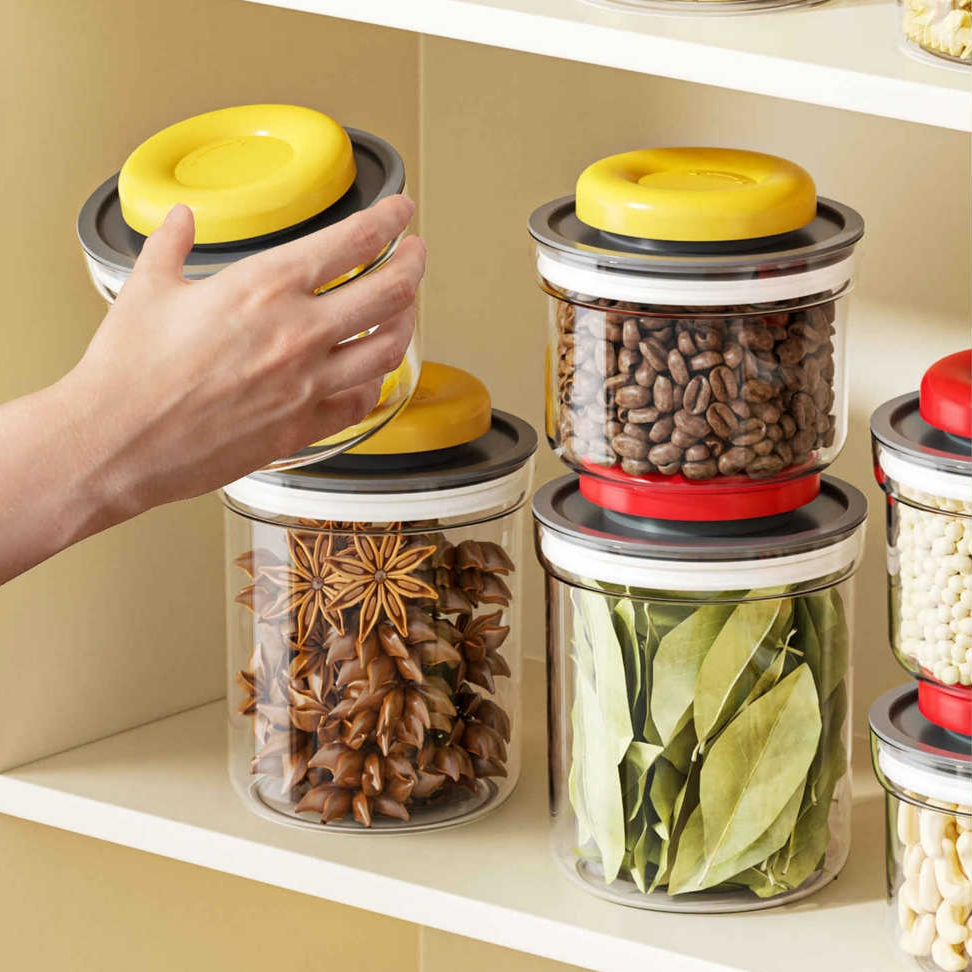 ポータブル密閉キャニスター プラスチック圧着式保存タンク