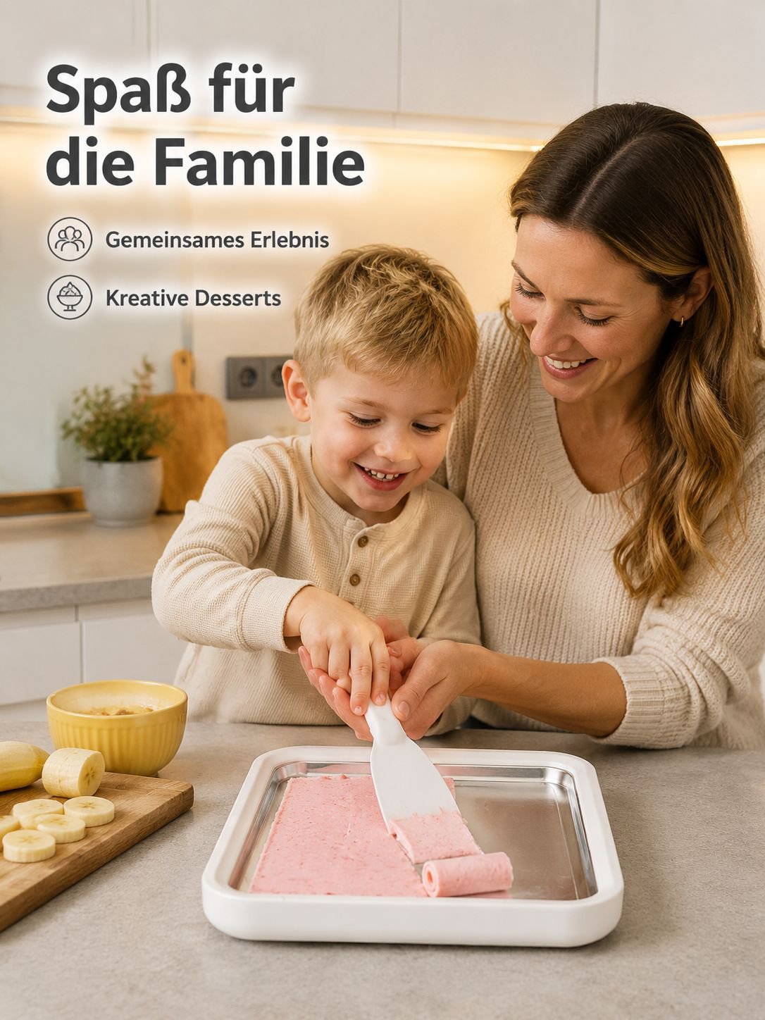 Edelstahl-Eisroll-Pfanne mit vertieftem Design für den Hausgebrauch