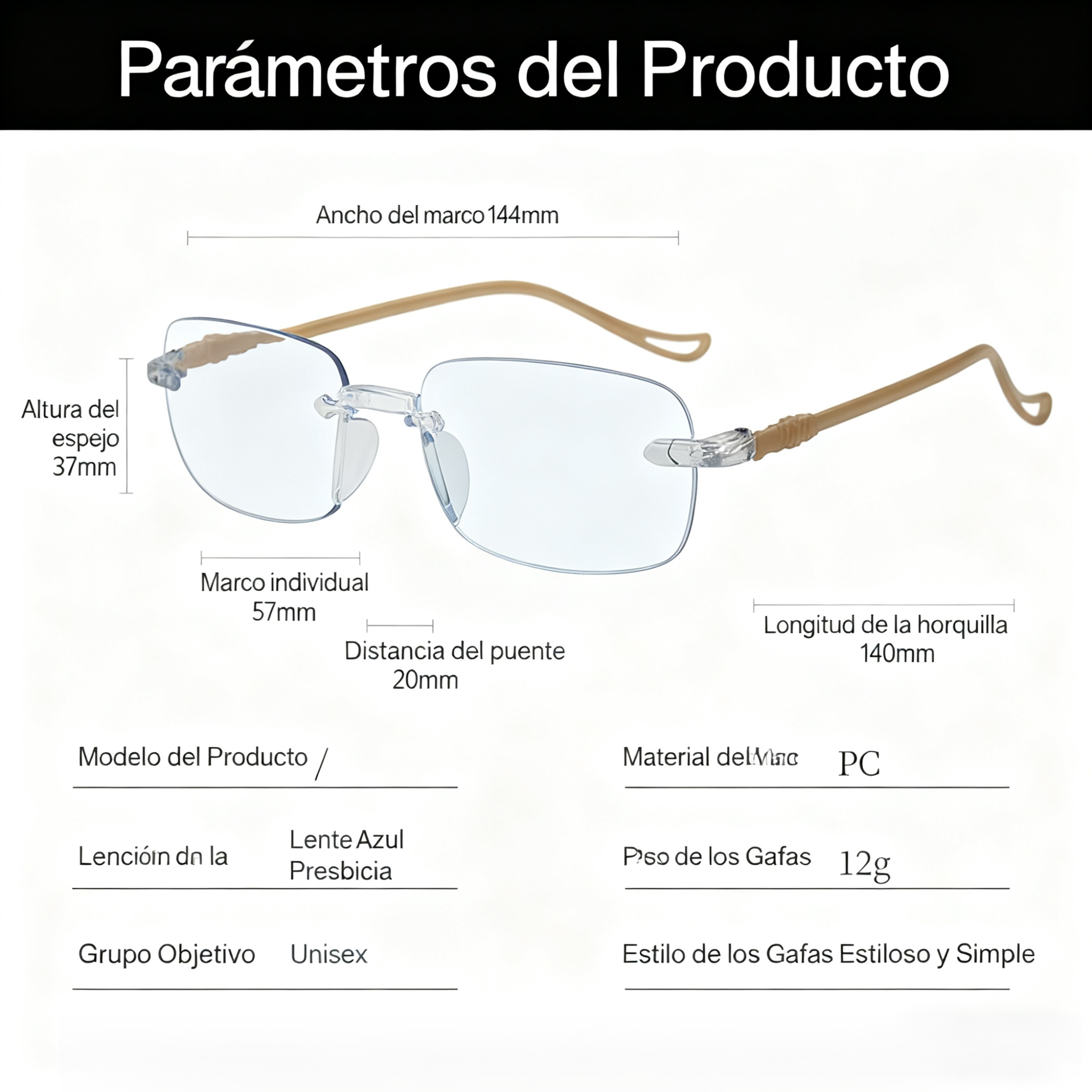 Gafas inteligentes de belleza con zoom para presbicia